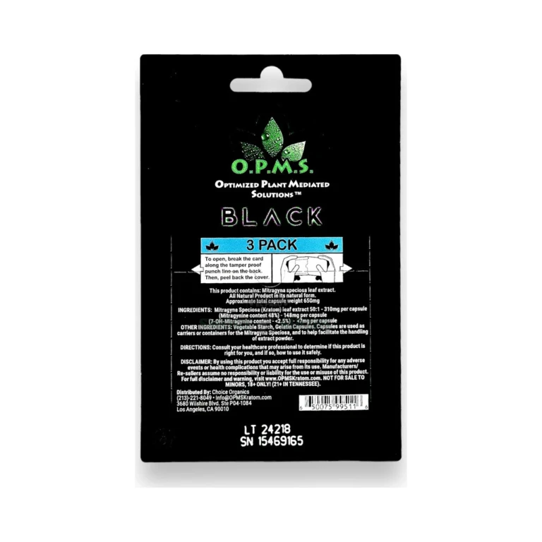 Black Capsules OPMS 3 Capsules close-up at El Paso Smoke Shop, in stock near me for same-day pickup