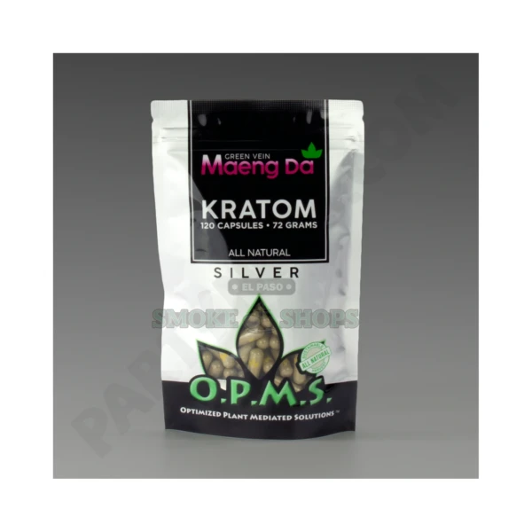 OPMS MAENG DA Kratom kratom powder in stock at El Paso Smoke Shop, Green Maeng da