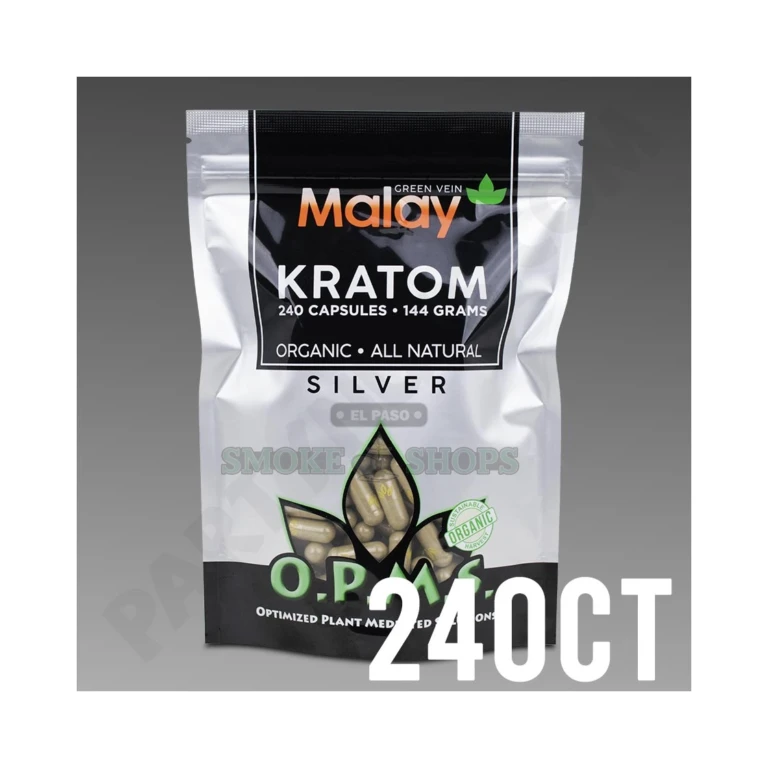 MALAY Kratom OPMS 240 Capsules at El Paso Smoke Shop, in stock near me for same-day pickup