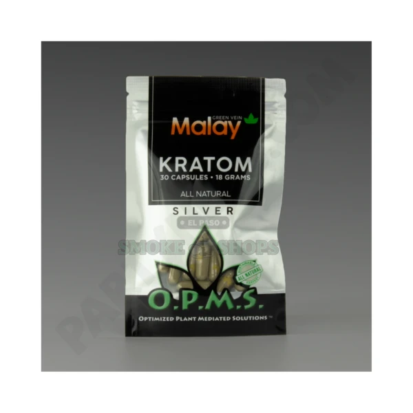 OPMS MALAY Kratom kratom powder in stock at El Paso Smoke Shop, Green Malay