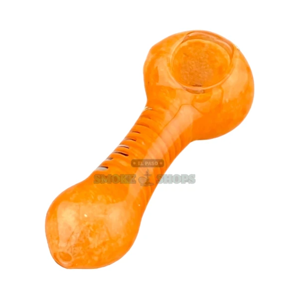 Orange and red glass spoon hand pipe in El Paso, solid full base color, same-day pickup