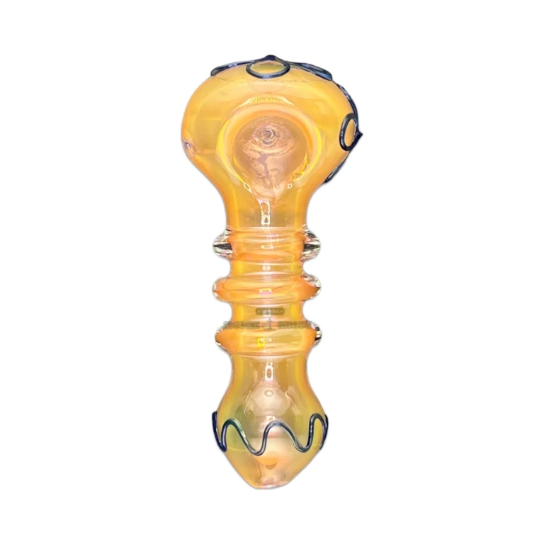 Pink Purp borosilicate hand pipe in El Paso, about 118 mm long with a wide left-side carb, glass spoon pipe