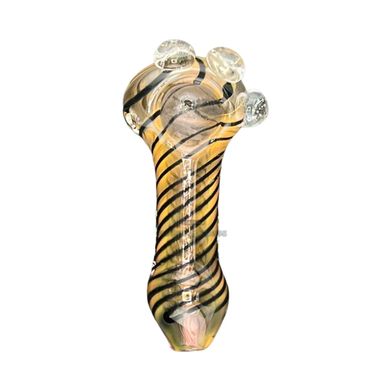 Pinky Fumed borosilicate hand pipe in El Paso, about 102 mm long with a left-side carb, glass spoon pipe