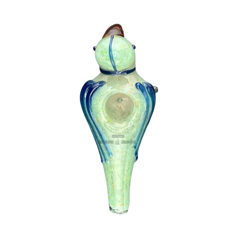 Polly the Parrot borosilicate hand pipe in El Paso, about 129 mm long with a 4 mm carb, glass pipe