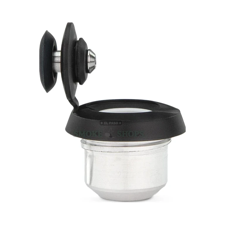 Top view of the Puffco New Proxy 3D Chamber in El Paso showing the beveled ceramic rim for fuller terpene airflow