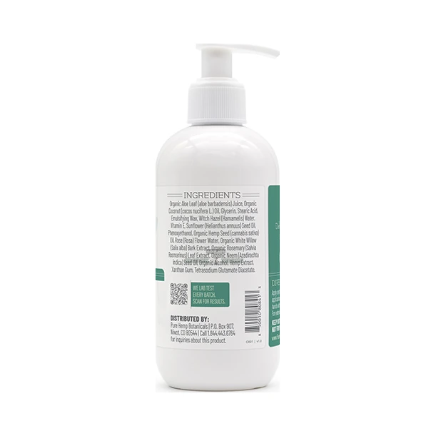 Pure Hemp Botanicals CBD Body Lotion 400mg label with aloe and rosemary, hemp-derived, El Paso same-day pickup