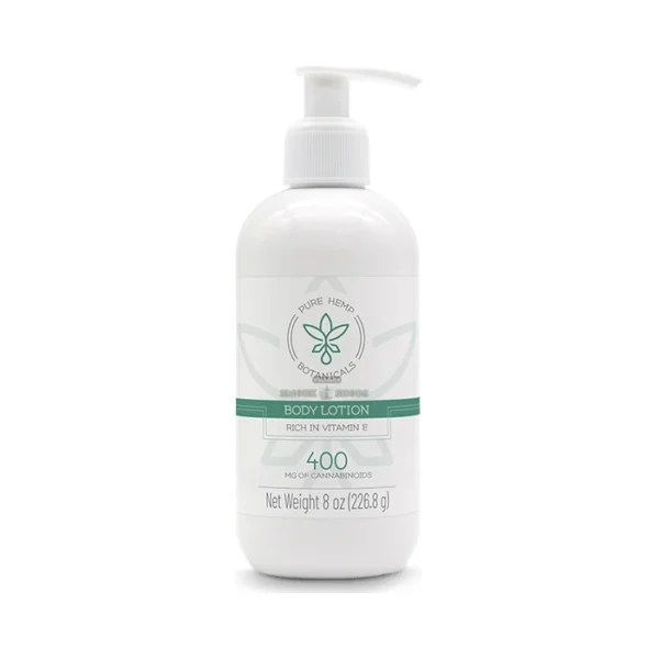 Pure Hemp Botanicals CBD Body Lotion 400mg, 8 oz white pump bottle, full-spectrum hemp, in El Paso