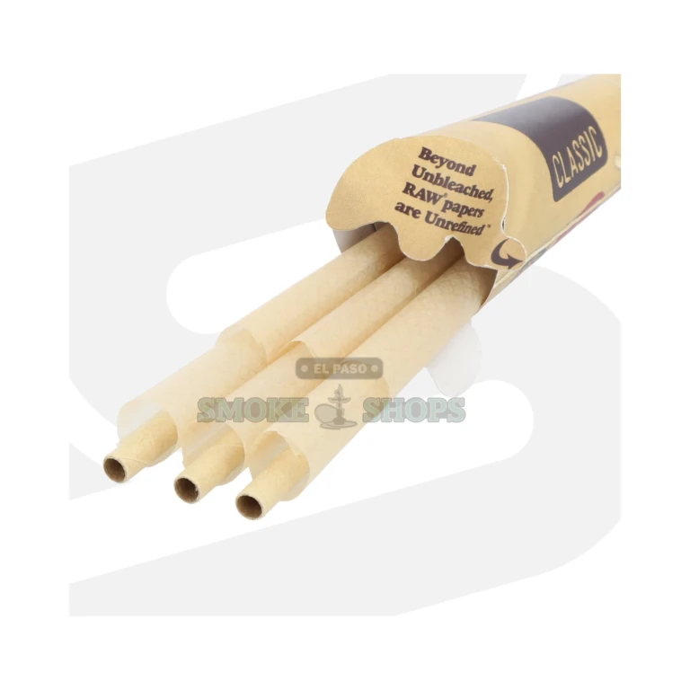 RAW Classic 1 1/4 cones front of pack in El Paso, built-in filter tip and natural paper, in-store pickup today