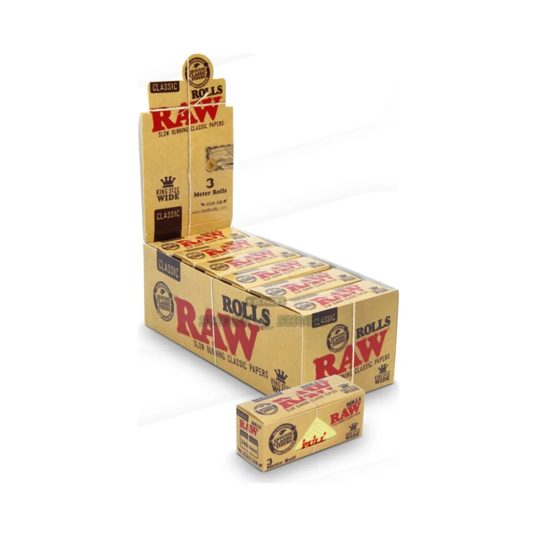 RAW Classic 3 Meter Roll King Size unbleached hemp rolling paper in El Paso, continuous roll, same-day pickup