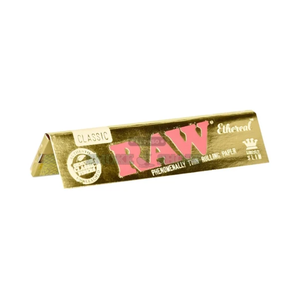 RAW Ethereal King Size Slim rolling papers pack front in El Paso, ultra-thin unbleached, 32 leaves, same-day pickup