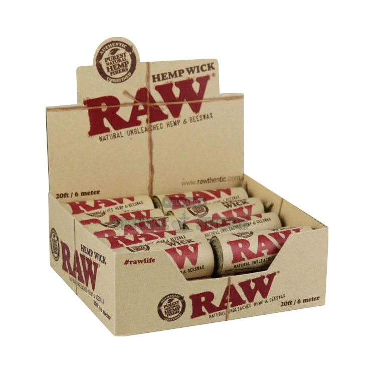 RAW Hemp Wick packaging front in El Paso, 20ft (6m) of hemp and beeswax wick, in stock at El Paso Smoke Shops