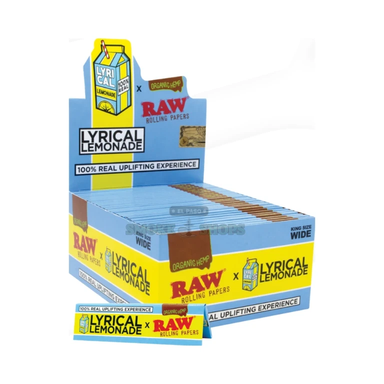 RAW x Lyrical Lemonade King Size rolling papers pack in El Paso, unbleached organic hemp, 32 leaves, same-day pickup