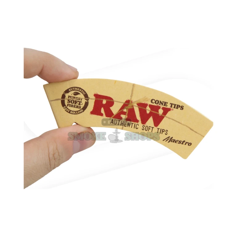 RAW Maestro Cone Tips Unrolled tips fanned out in El Paso, curved cone shape cut long for easy rolling, pick up today