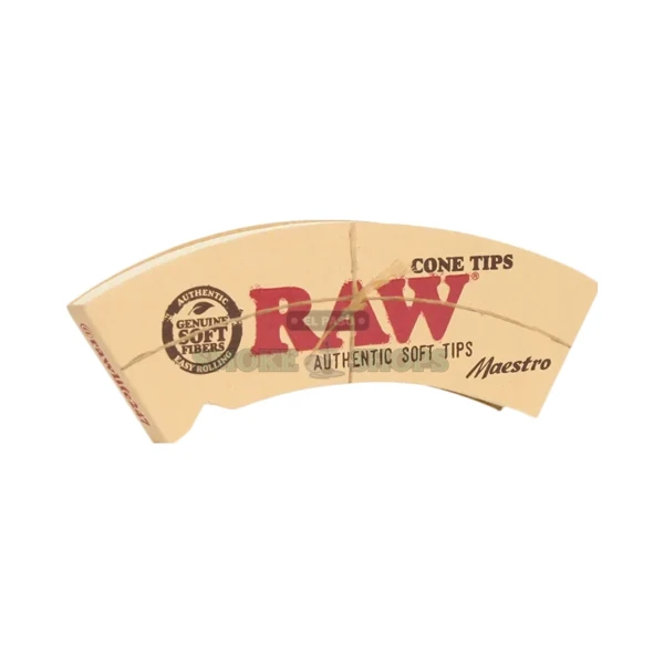 RAW Maestro Cone Tips Unrolled booklet in El Paso, unbleached hemp filter tips with criss-cross watermark, same-day pickup