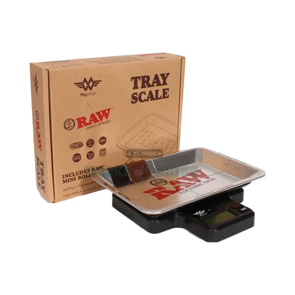 RAW x My Weigh tray scale in El Paso with backlit LCD reading to 0.01 g, 1000 g capacity, same-day pickup