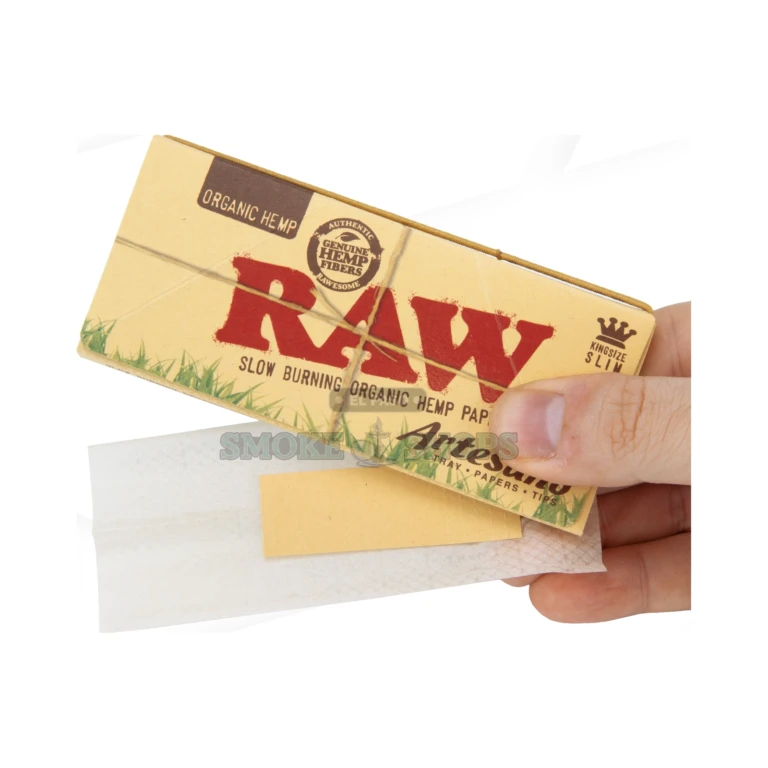 RAW Organic Artesano 32 perforated paper tips in El Paso, unbleached hemp King Size papers in stock