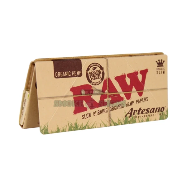 RAW Organic Artesano King Size papers pack in El Paso, unbleached hemp 3-in-1 with tips and tray