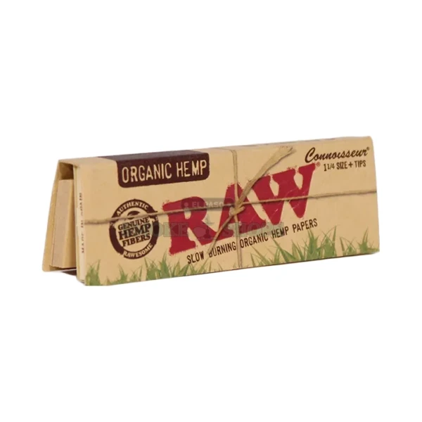 RAW Organic Connoisseur 1 1/4 hemp rolling papers with tips in El Paso, unbleached booklet, same-day pickup