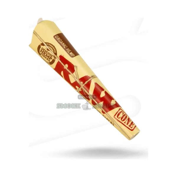 RAW Organic Kingsize hemp cones pack in El Paso, pre-rolled unbleached cones with built-in paper tip