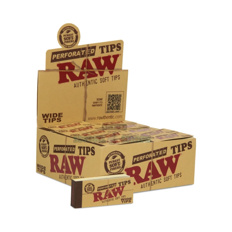RAW Perforated Wide Tips wide filter tips in El Paso, unbleached and cotton-blend, stocked at 10 El Paso Smoke Shops