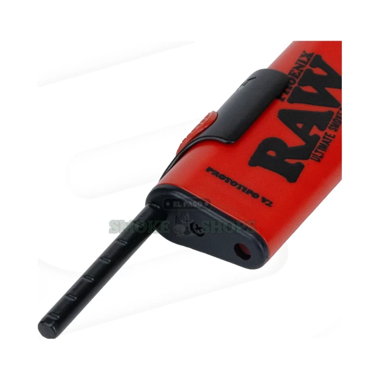 RAW Phoenix Lighter black back view showing phoenix design, refillable butane lighter in El Paso, in stock for pickup