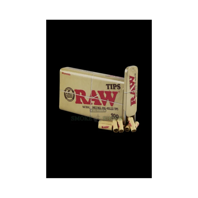 Close-up of round RAW pre-rolled filter tip in El Paso with internal support, sold in 100-count tin