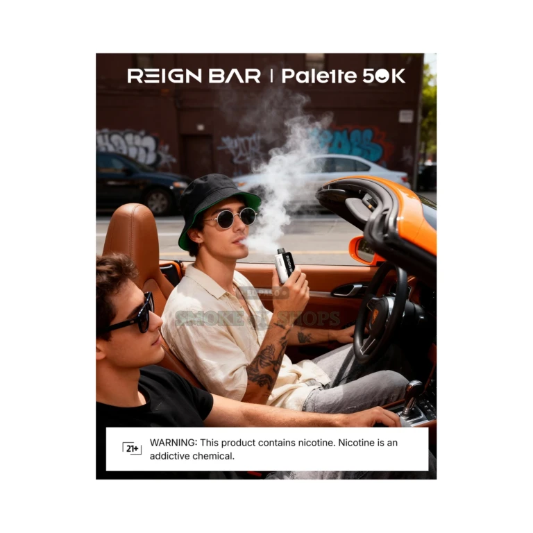 Reignbar Palette 50K disposable vape dual LED screens in El Paso, 50000 puffs and USB-C, same-day pickup