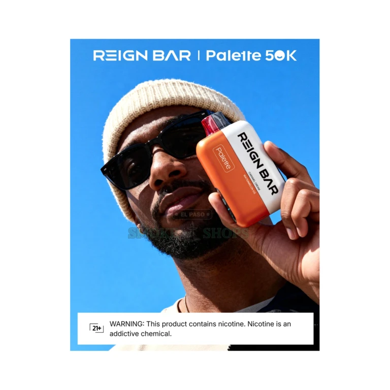 Reignbar Palette 50K disposable vape single solo half in El Paso, 25000 puffs per half, same-day pickup