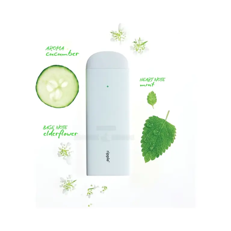 Ripple+ zero nicotine aromatherapy diffuser with 1000 puffs and ten plant-based scent blends at El Paso Smoke Shops