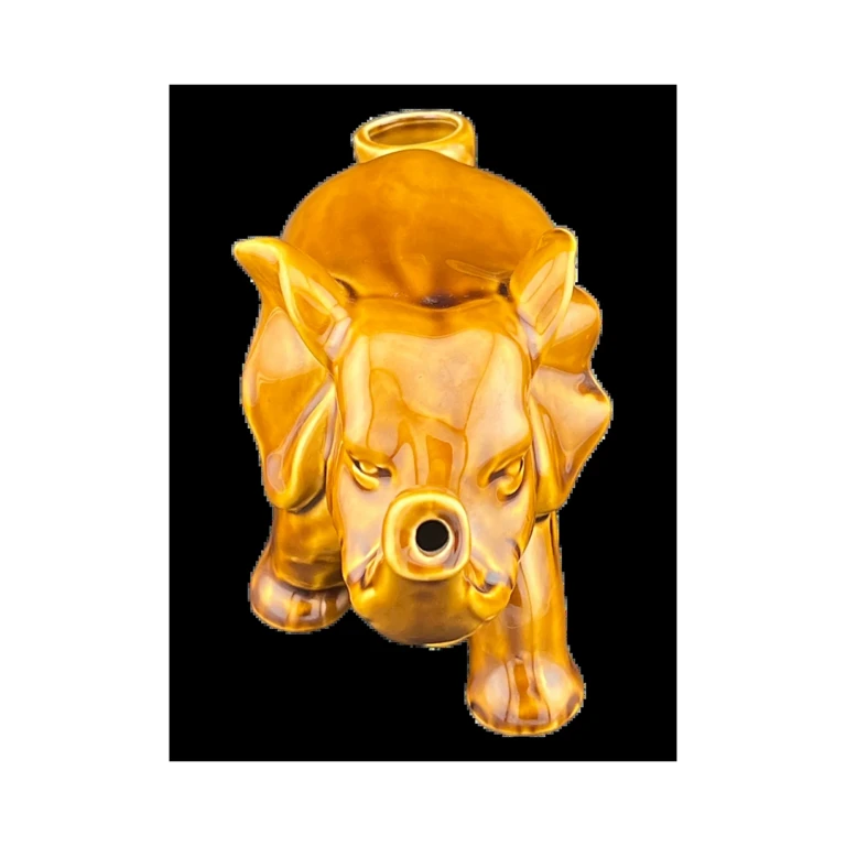 Roast & Toast Elephant Pipe in El Paso, glazed ceramic hand pipe with deep bowl, side carb, same-day pickup