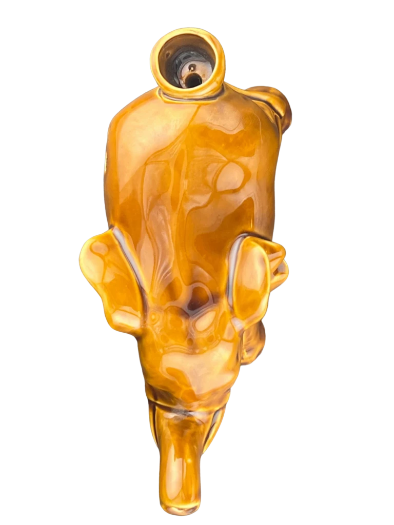 Roast & Toast Elephant Pipe in El Paso, glazed ceramic hand pipe with deep bowl, side carb, same-day pickup