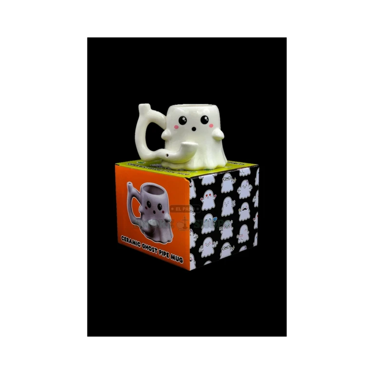 Ghost Mug ceramic pipe in El Paso, glazed ceramic 12oz mug with handle mouthpiece and side carb, in stock at 10 stores