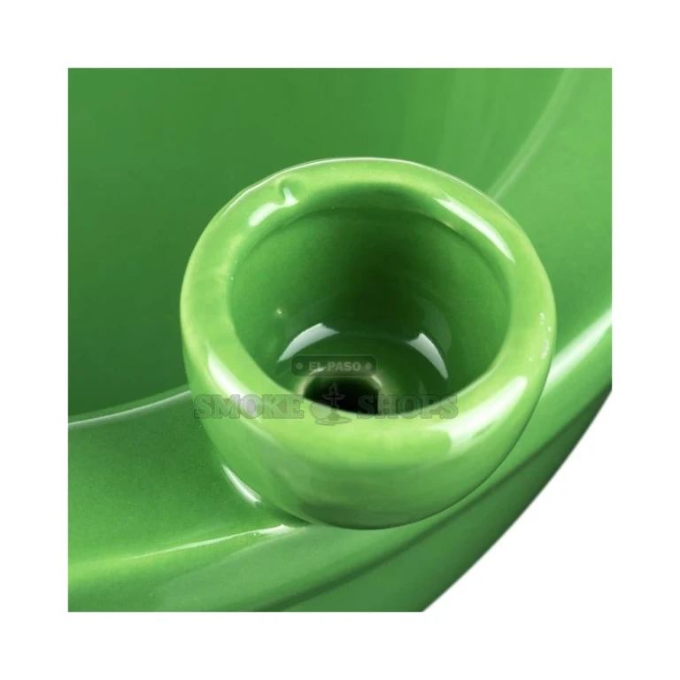Green Cereal Bowl ceramic mug pipe fixed bowl detail in El Paso, dry herb hand pipe, in-store pickup
