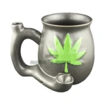 Roast & Toast Matte Black Mug Pipe with Green Leaf in El Paso thumbnail