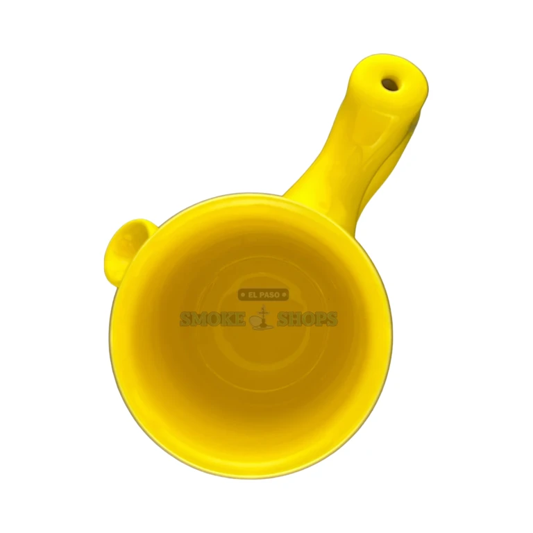 Roast & Toast Yellow Graffiti mug pipe in El Paso held in hand, drink-and-smoke ceramic cup, same-day pickup