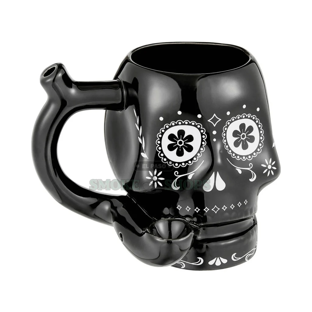 Black Skull Mug ceramic pipe, in-store pickup at El Paso Smoke Shops
