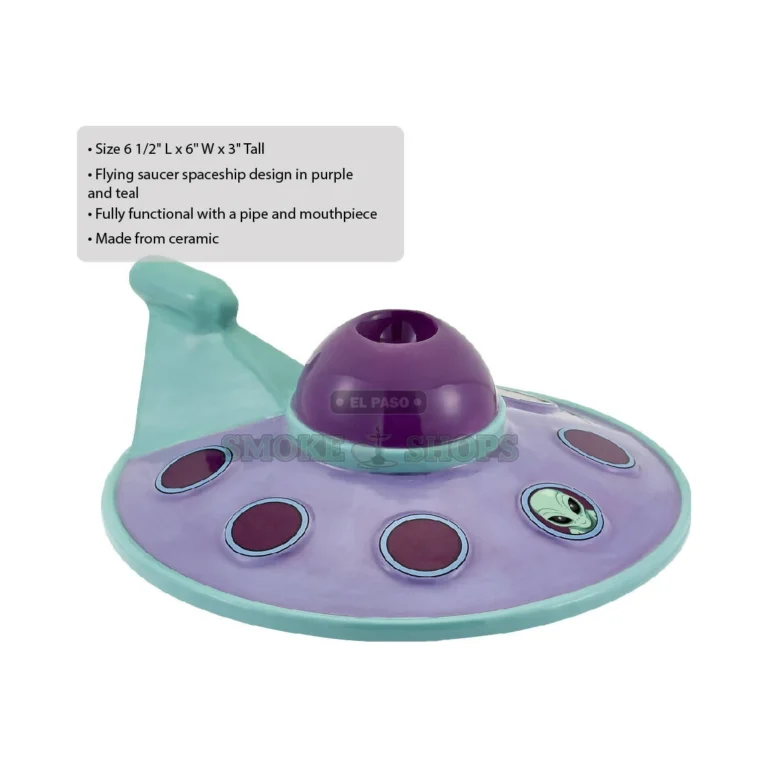 Roast & Toast Space Ship Pipe in El Paso in its color box, ceramic UFO hand pipe gift, pick up today