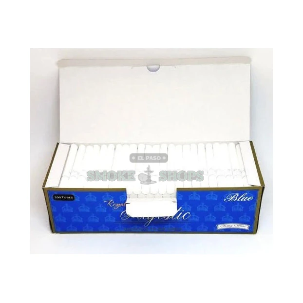 Majestic Menthol and Blue filtered cigarette tubes in El Paso, king size 84mm roll-your-own, 200 count box