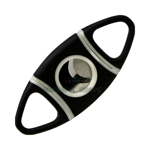 Rubber cigar cutter in El Paso with stainless steel guillotine blade and triangular rubber body, same-day pickup