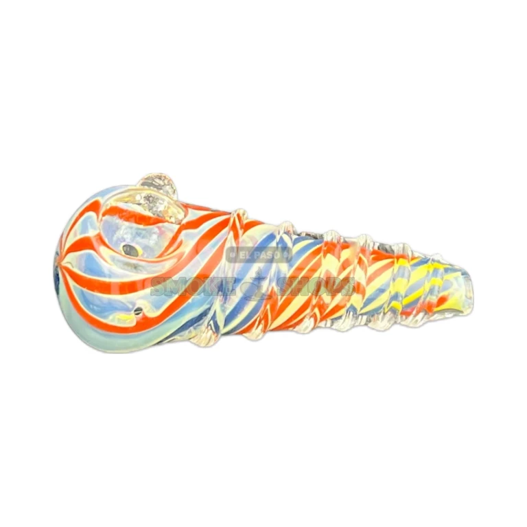 Screwed Up glass pipe side view in El Paso, compact fumed spoon, hand pipe near me