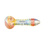 Short White Spiral Glass Spoon Hand Pipe thumbnail