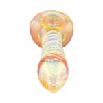 Short White Spiral Glass Spoon Hand Pipe thumbnail
