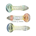 Short White Spiral Glass Spoon Hand Pipe thumbnail