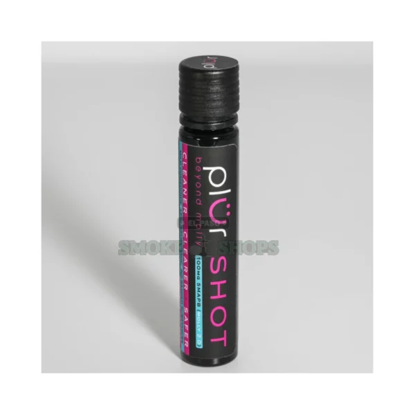 Shrum Plur 1oz Shot with 100mg 5-MAPB front label in El Paso, lemon liquid shot, same-day pickup