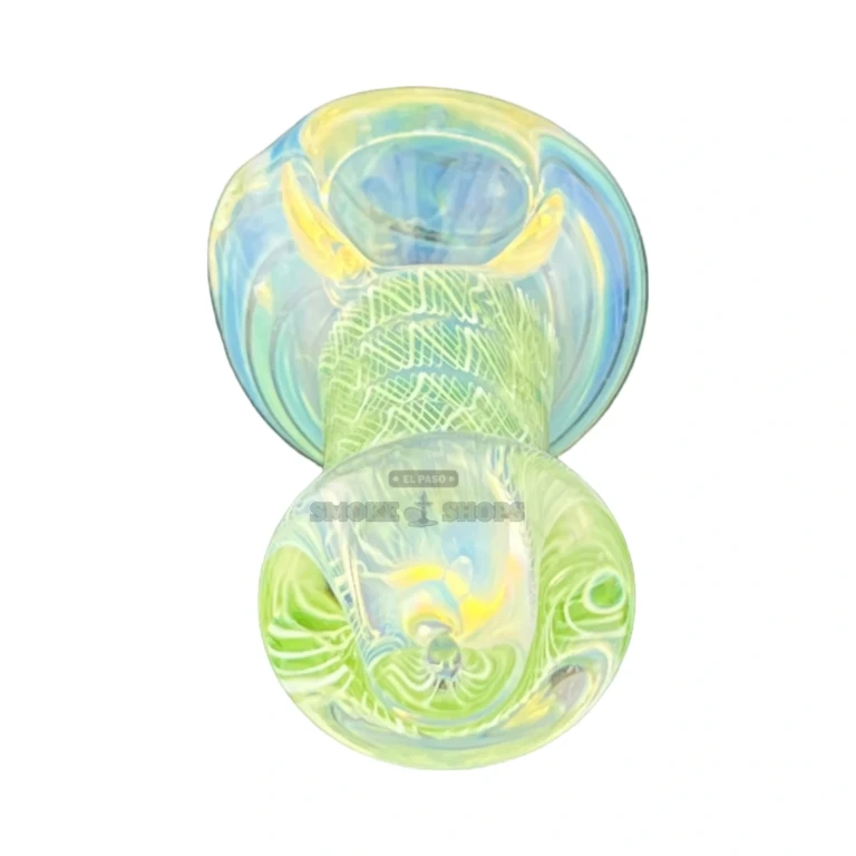 Silver Dwarf glass spoon pipe in hand in El Paso, short 72 mm pocket pipe, glass hand pipe near me