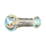 Silver Swirly Glass Spoon Hand Pipe thumbnail
