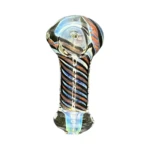 Silver Swirly Glass Spoon Hand Pipe thumbnail