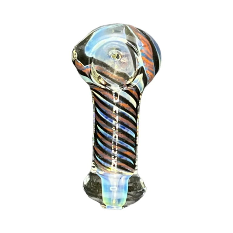 Silver Swirly borosilicate hand pipe with flat mouthpiece in El Paso, about 73 mm long with a 1 mm carb, glass pipe