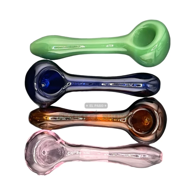 Simple Colored glass spoon pipe standing upright in El Paso, long 110 mm body, glass spoon pipe near me