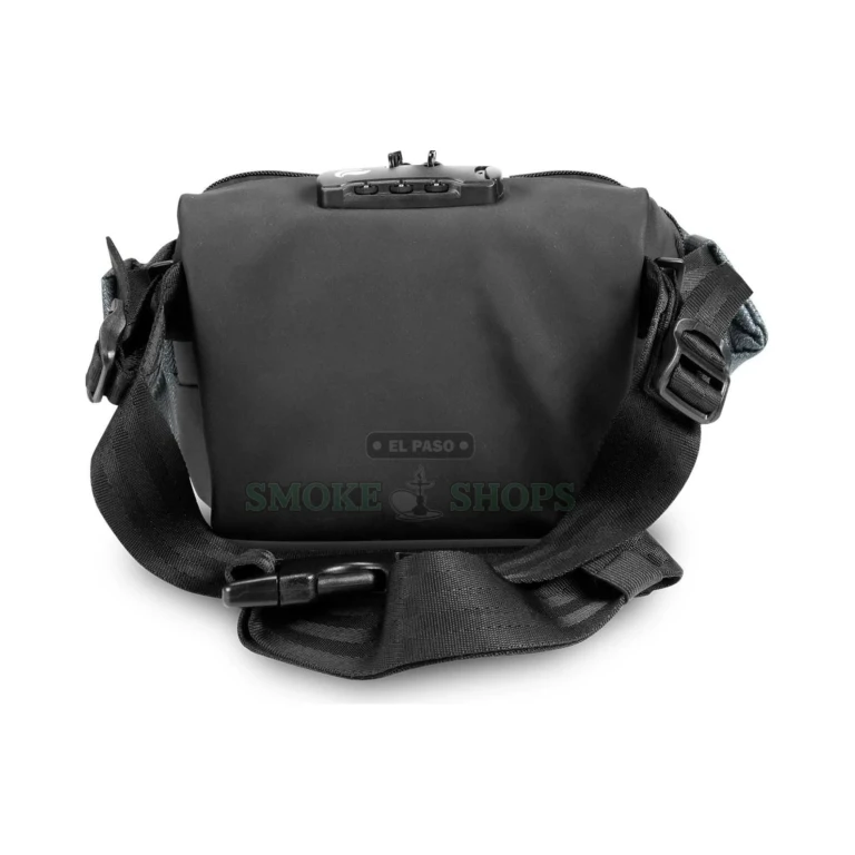 Skunk Drifter Crossbody Small carbon-lined bag side view in El Paso, adjustable strap, smell-proof, pick up today